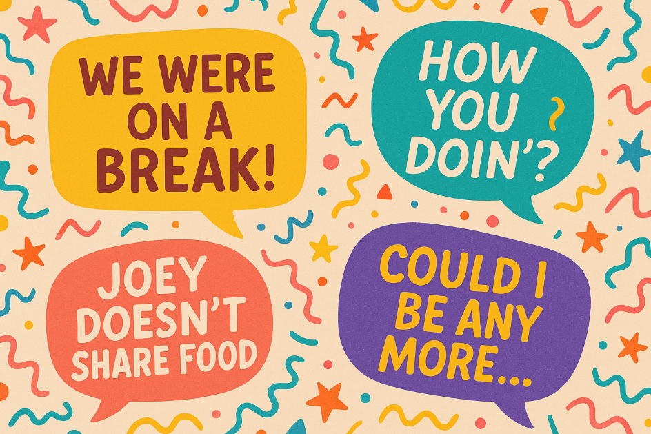 Friends quotes colorful speech-bubbles