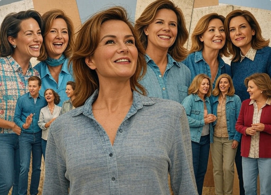 Women smiling in collage