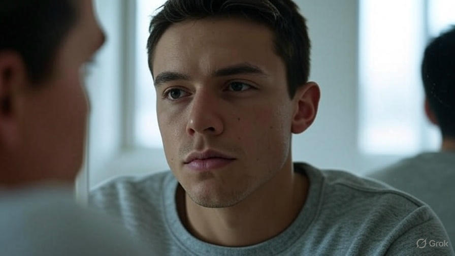 Young man in conversation.