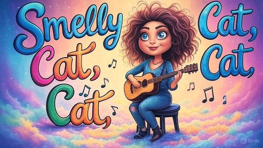 Smelly Cat, colorful illustration