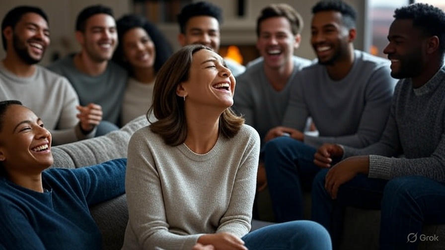 Friends laughing together indoors