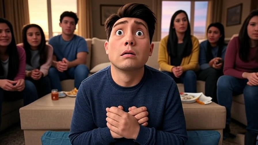 Nervous man with friends