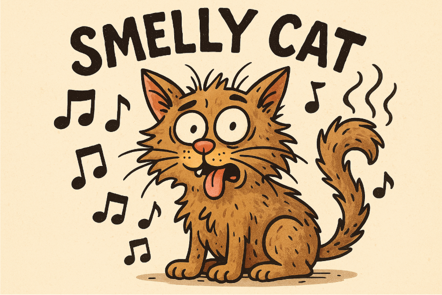 Silly smelly singing cat