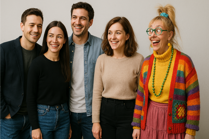 Happy diverse group portrait