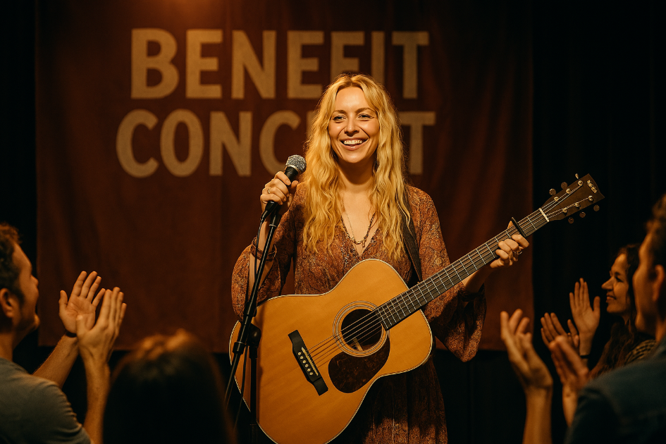 Singer performing at concert
