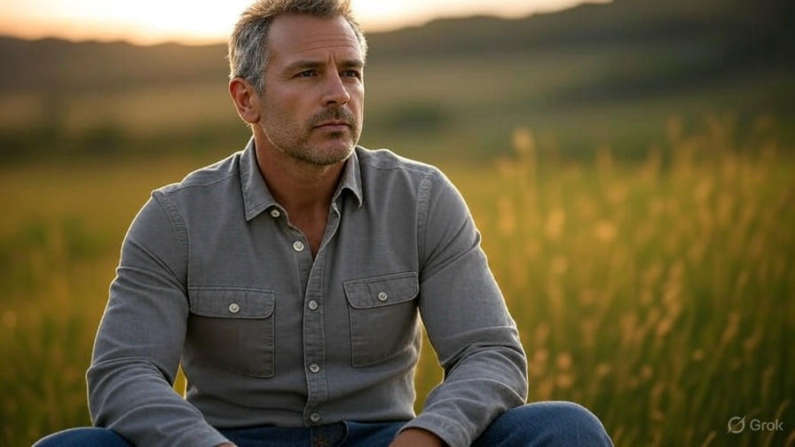 Man sitting in field