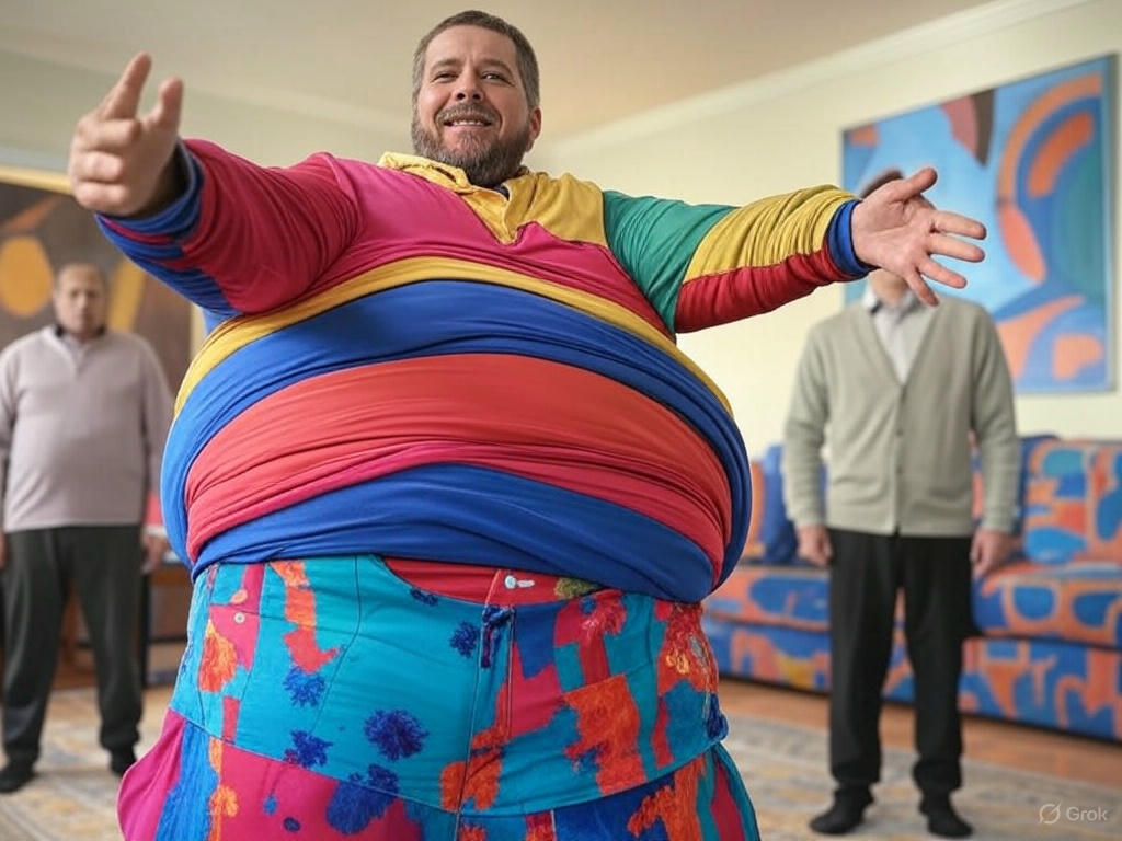Man in colorful outfit