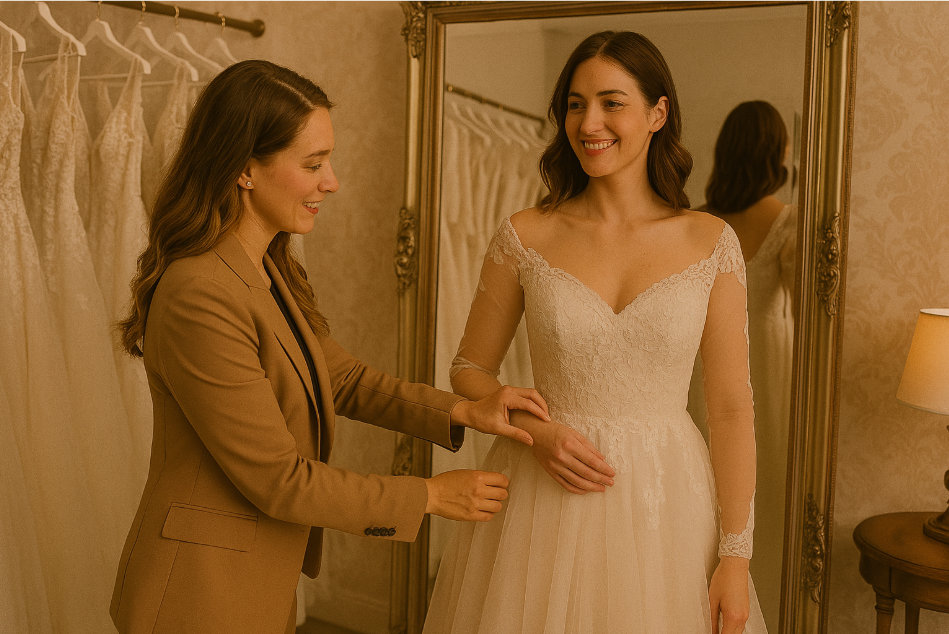 Bride fitted by consultant