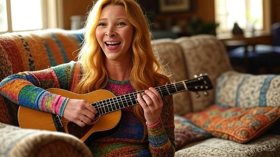 Woman playing guitar indoors.