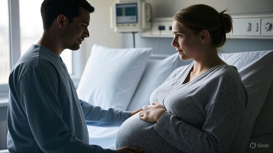 Couple with pregnant woman