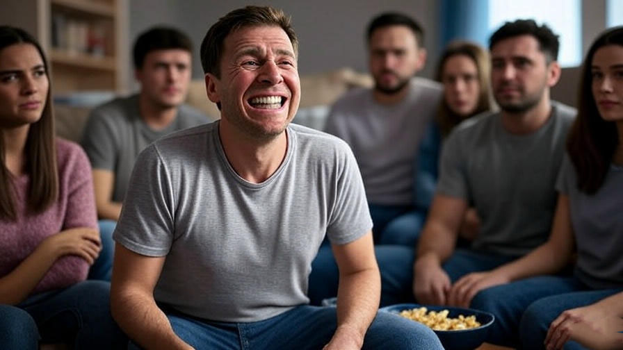 Man laughing with friends