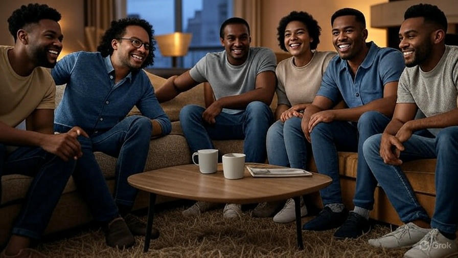 Group of friends relaxing.