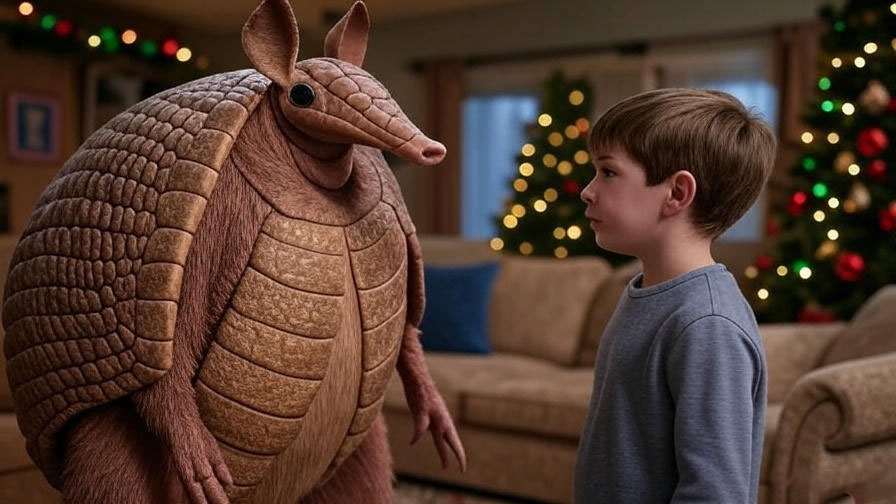 Child with large armadillo