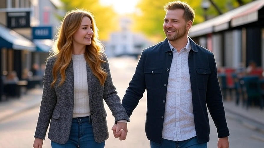 Happy couple walking together