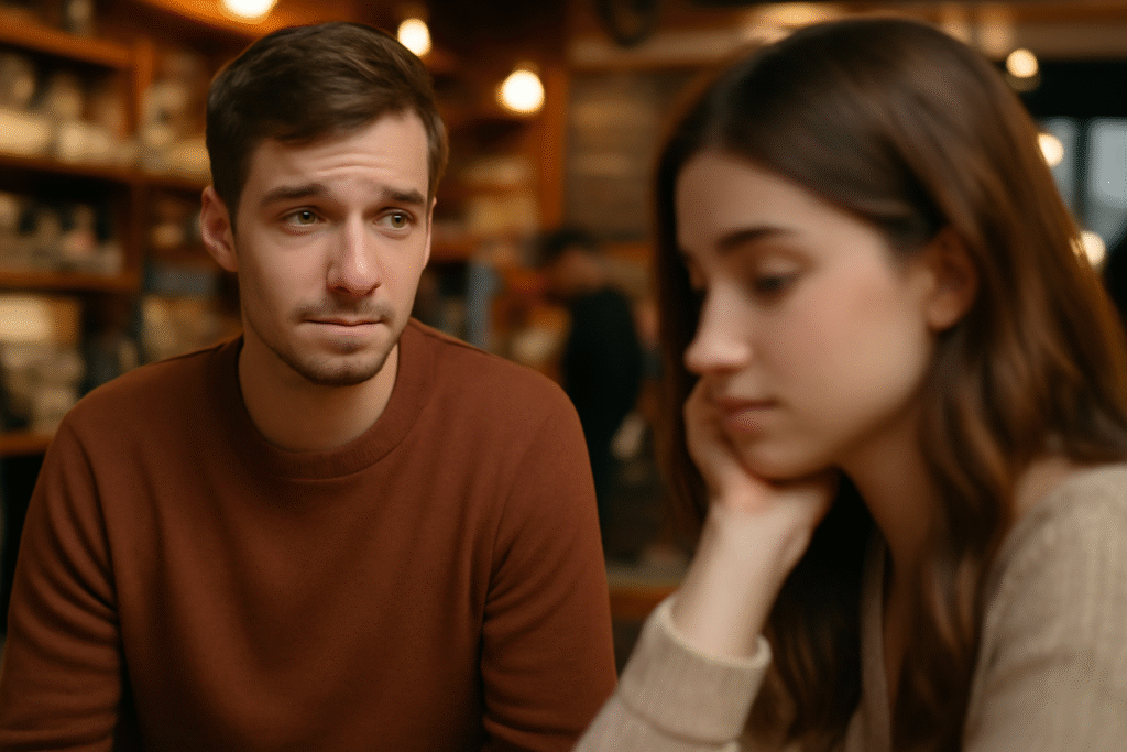 Couple having serious conversation