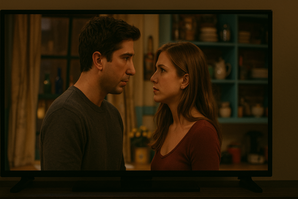 Couple on TV screen