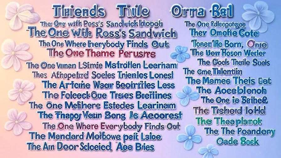 Friends episode titles list 