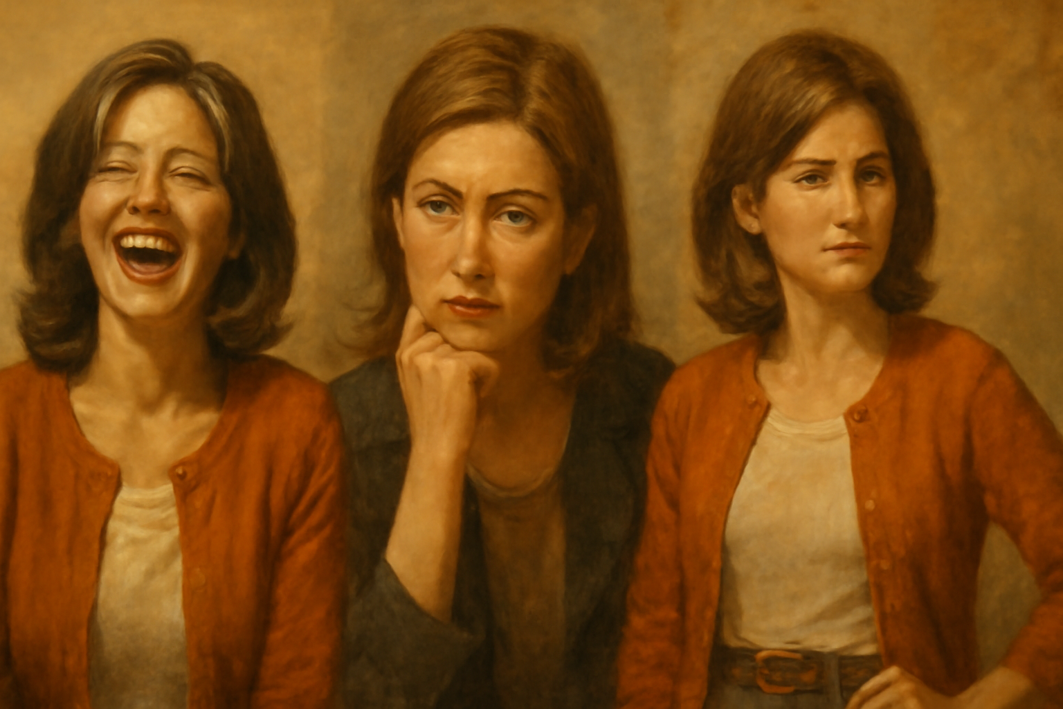 Three women diverse expressions 