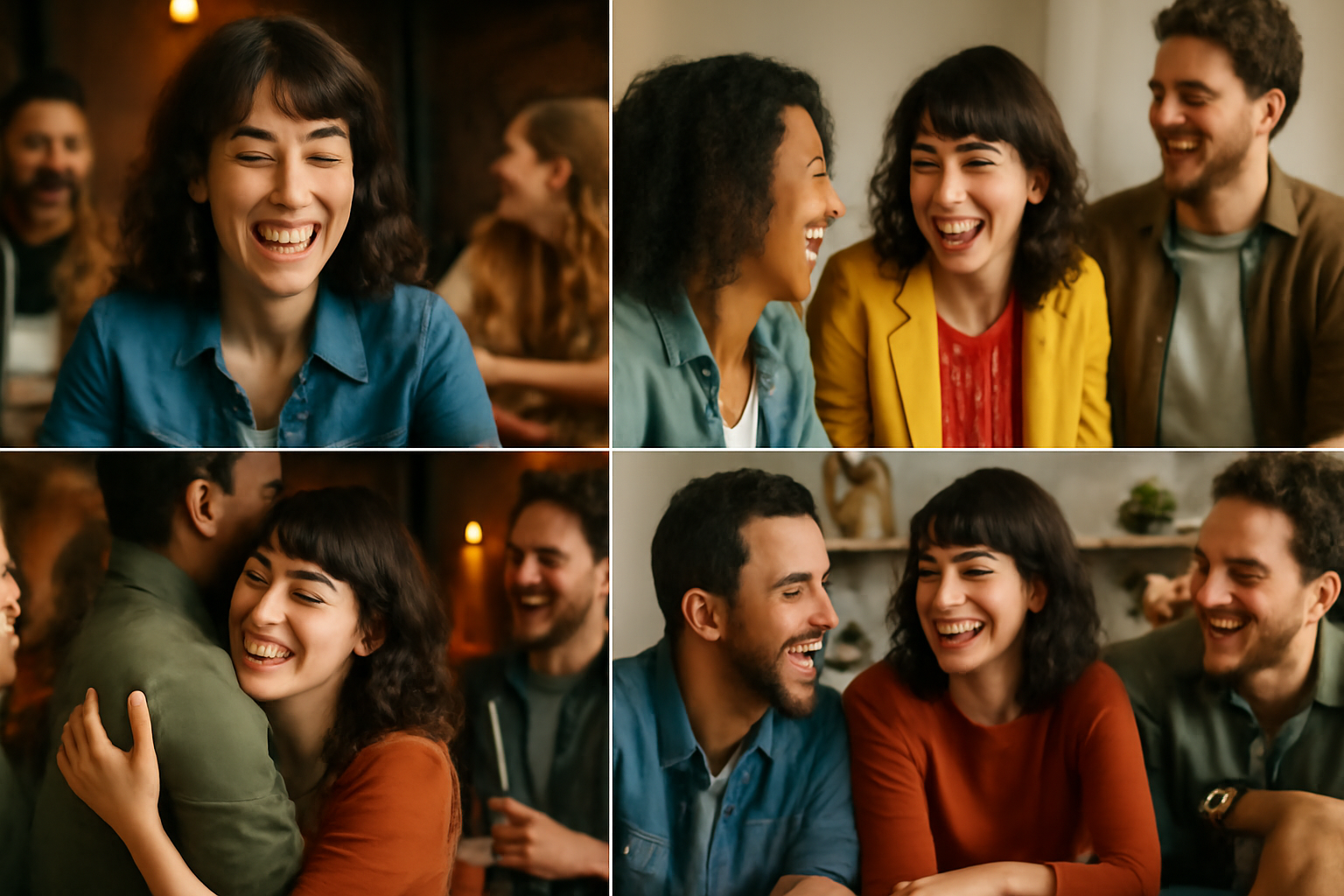Group laughing and having fun