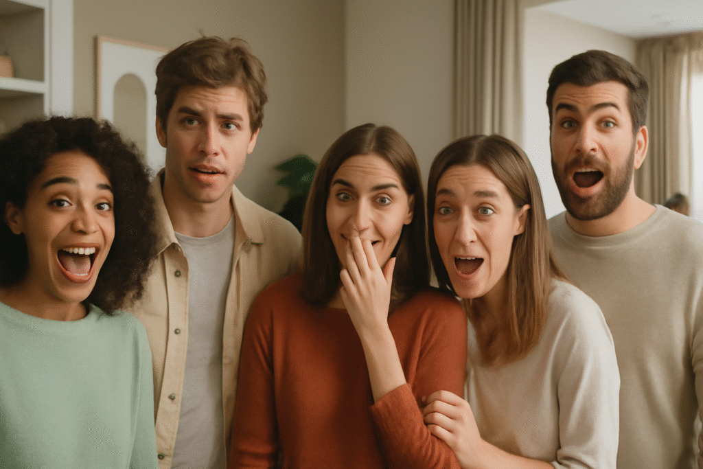 Group of Friends Surprised