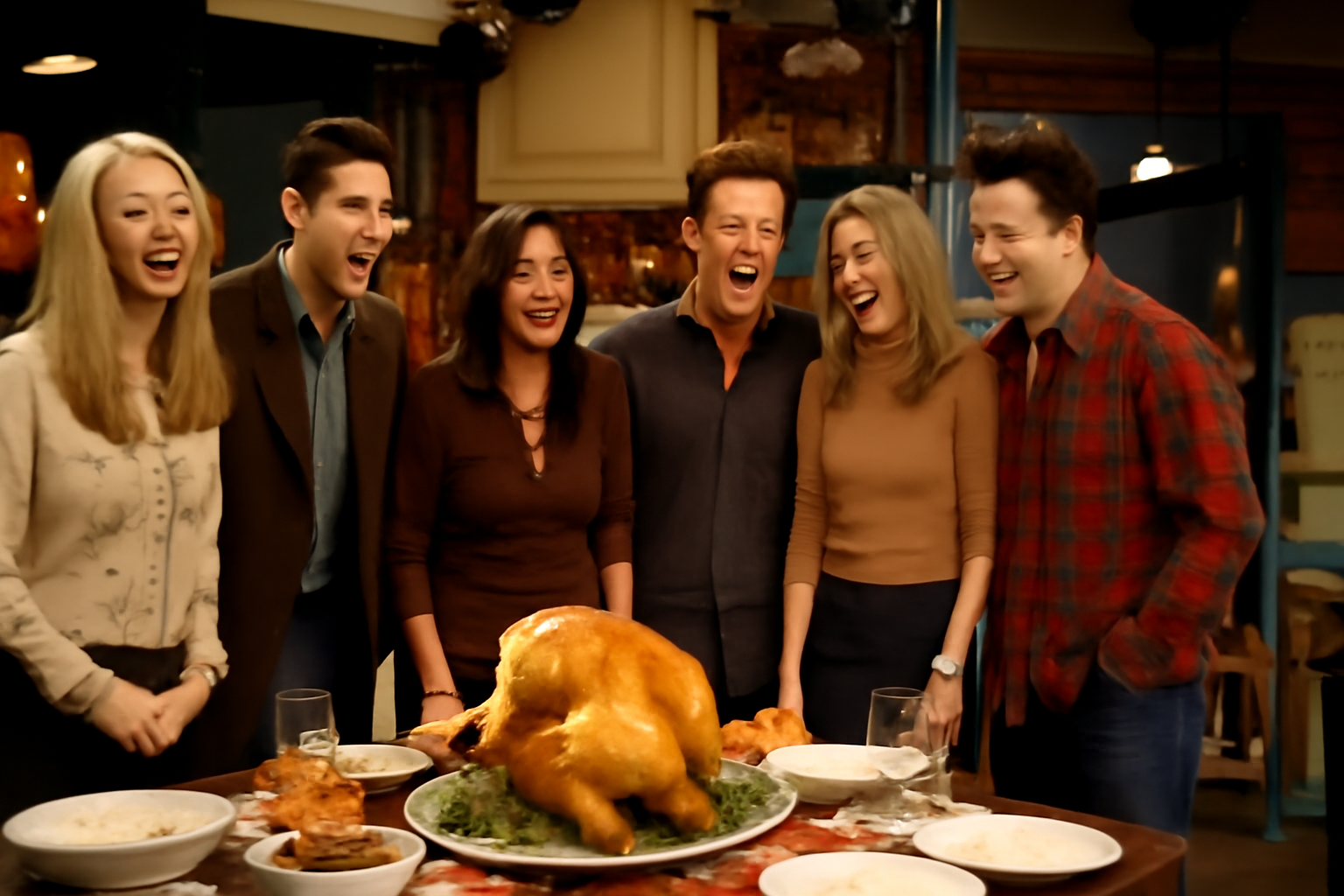 Friends Thanksgiving dinner scene