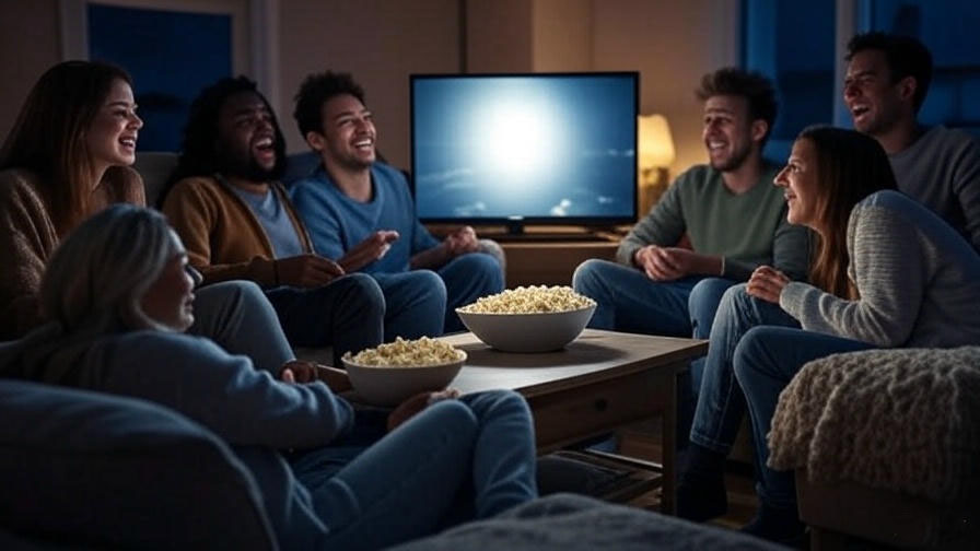 Friends enjoying movie night 