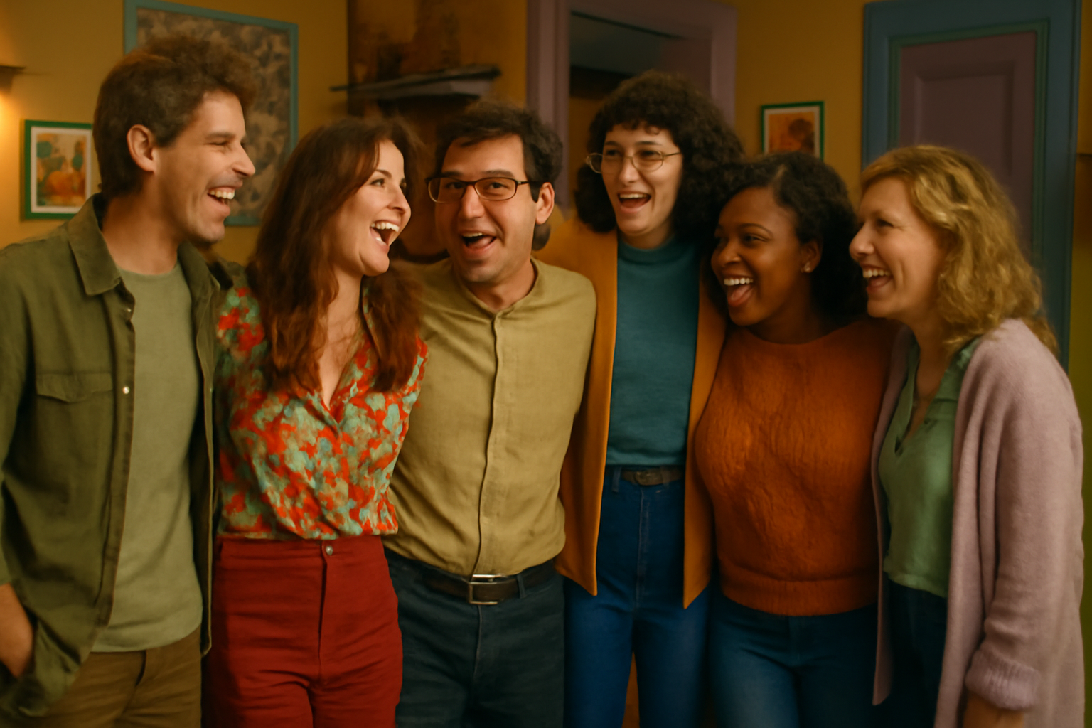 Group of friends laughing 