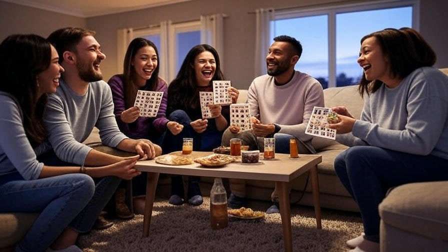 Friends enjoying bingo night 