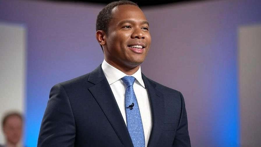 Smiling man in suit.