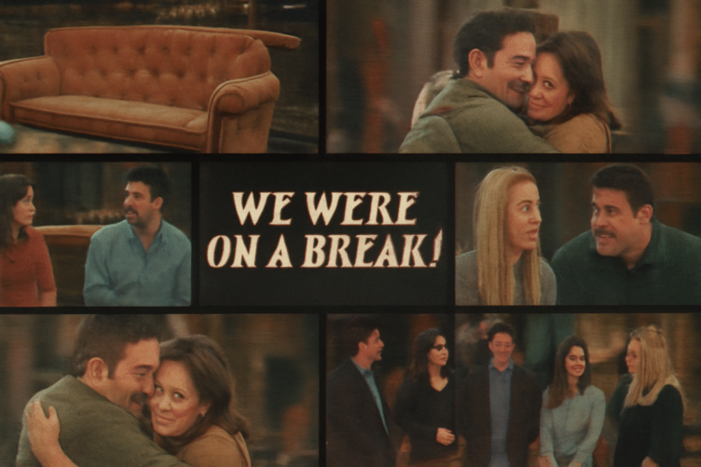 Friends TV show collage hug