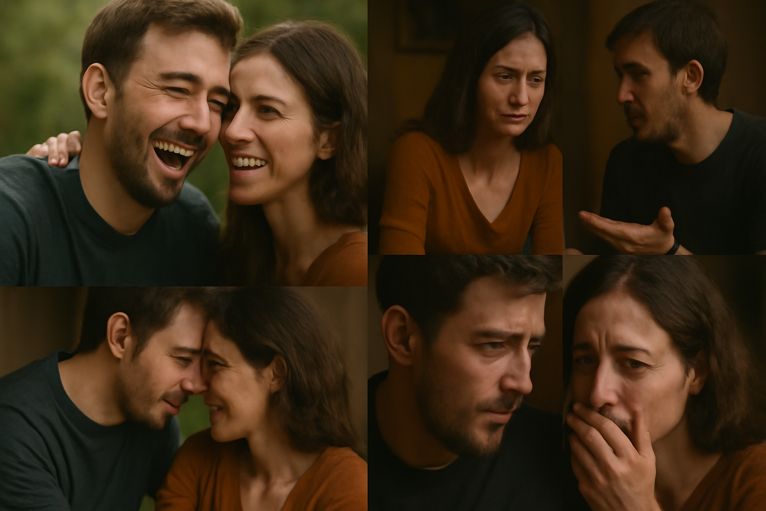 Couple experiencing emotional moments