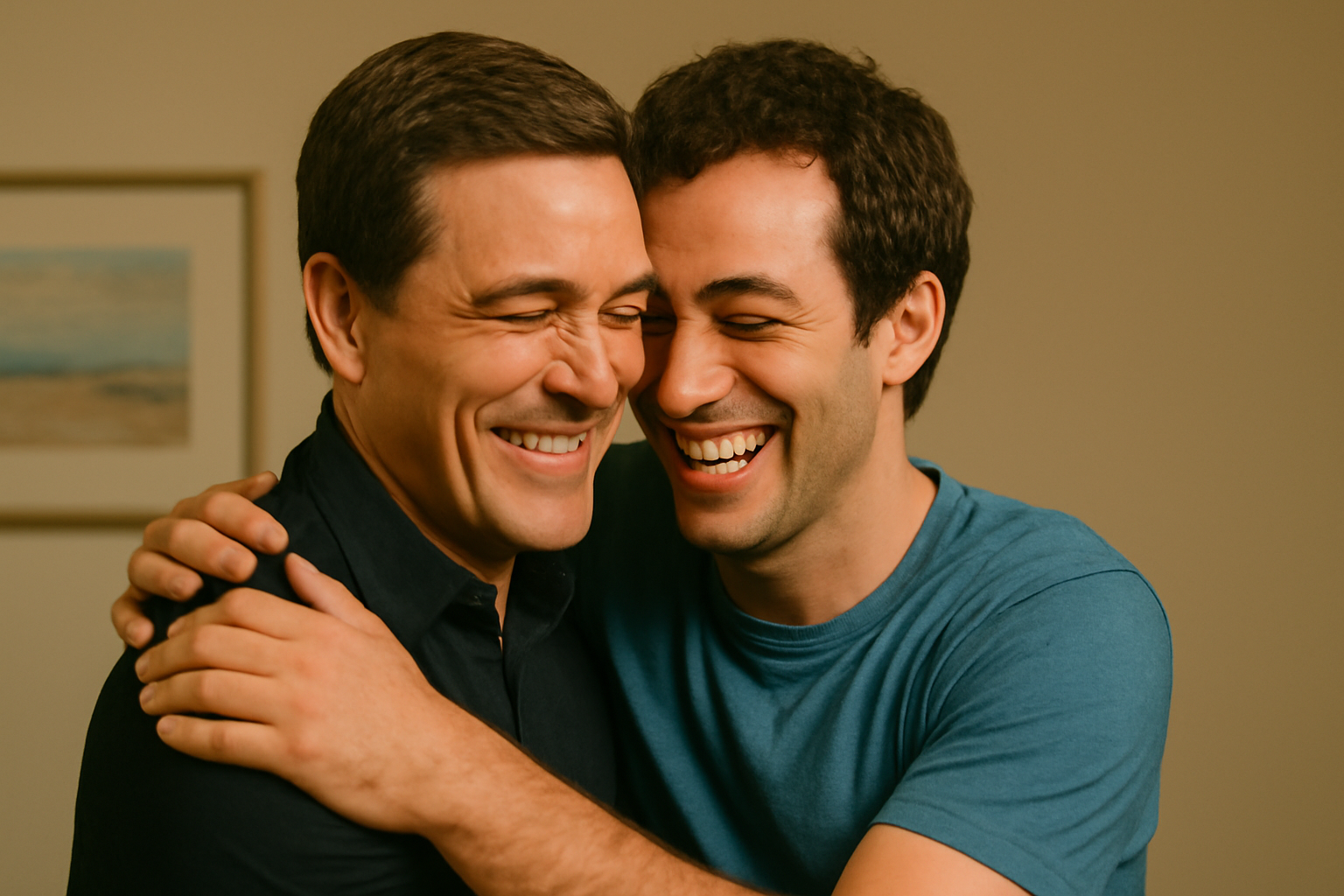 Two friends sharing laughter