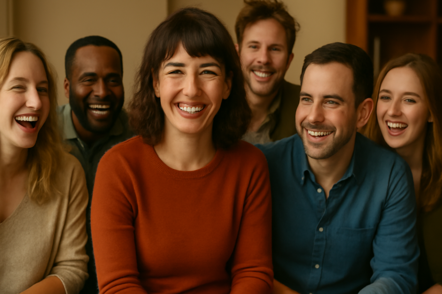 Group of friends smiling