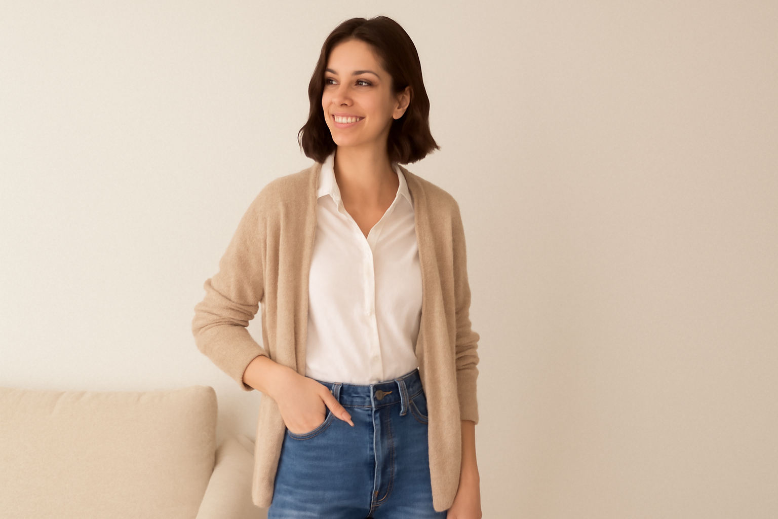 "Casual chic outfit style."