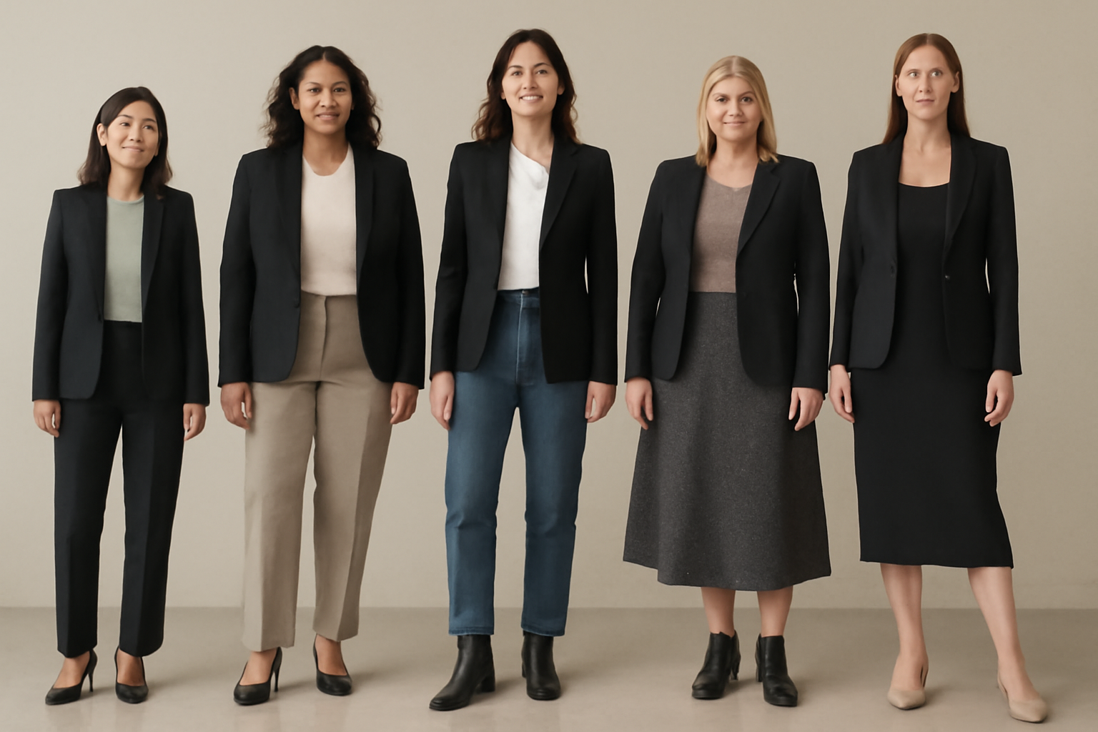  "Diverse women in blazers." 