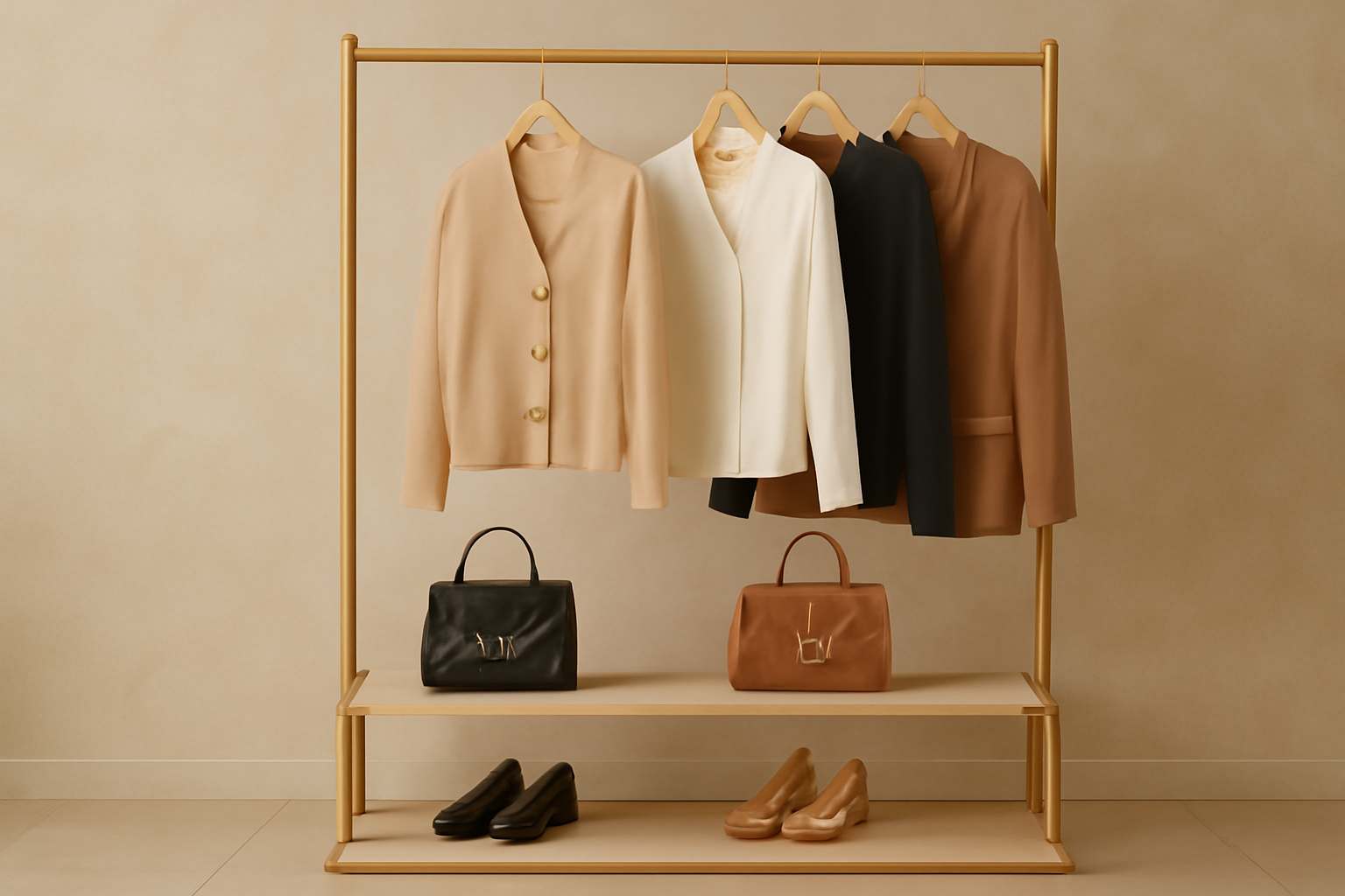 Chic clothing and accessories. 