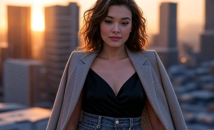 Chic, confident, stylish, sunset. 