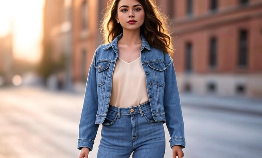 Confident woman in denim 