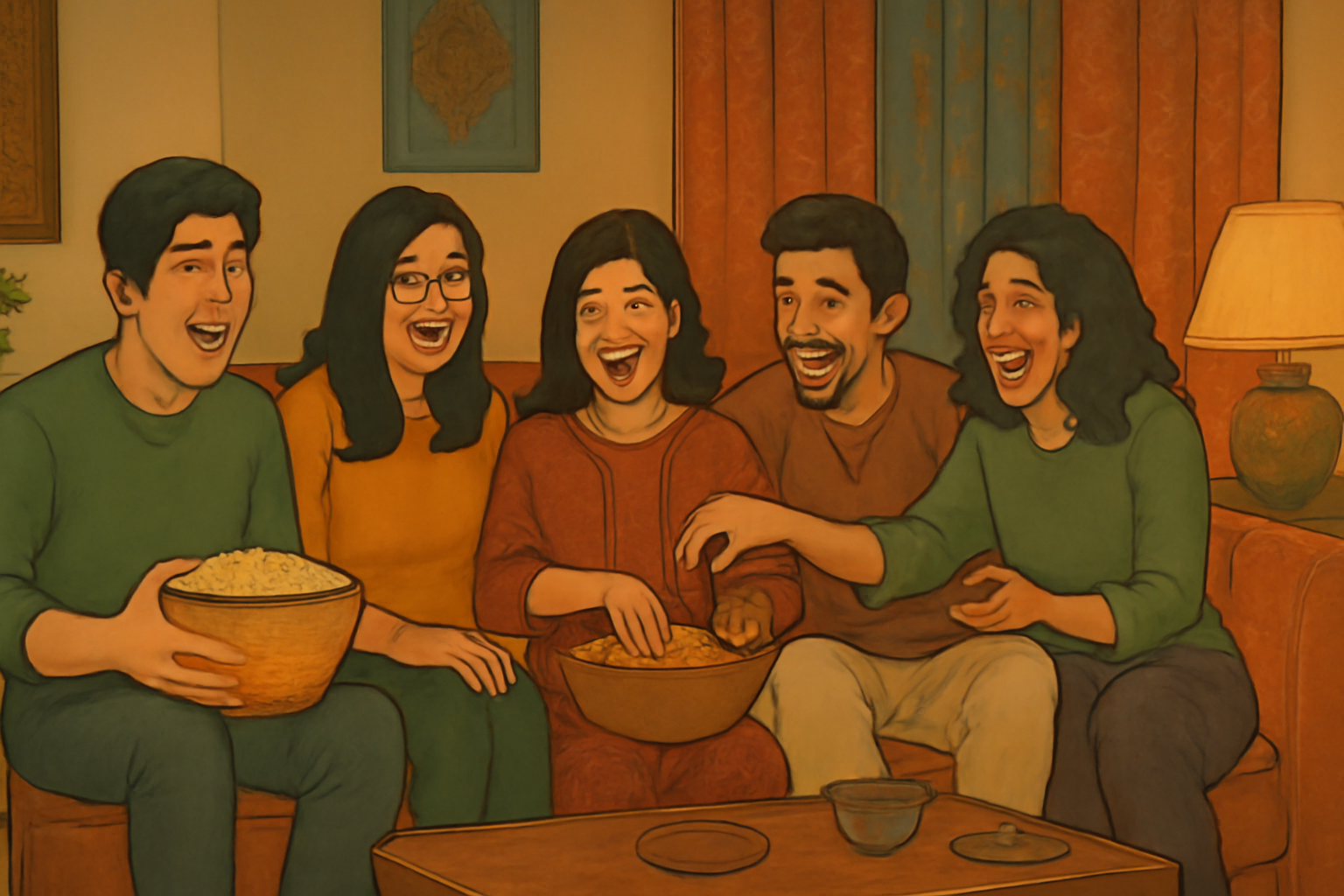 Friends Enjoying Snack Together