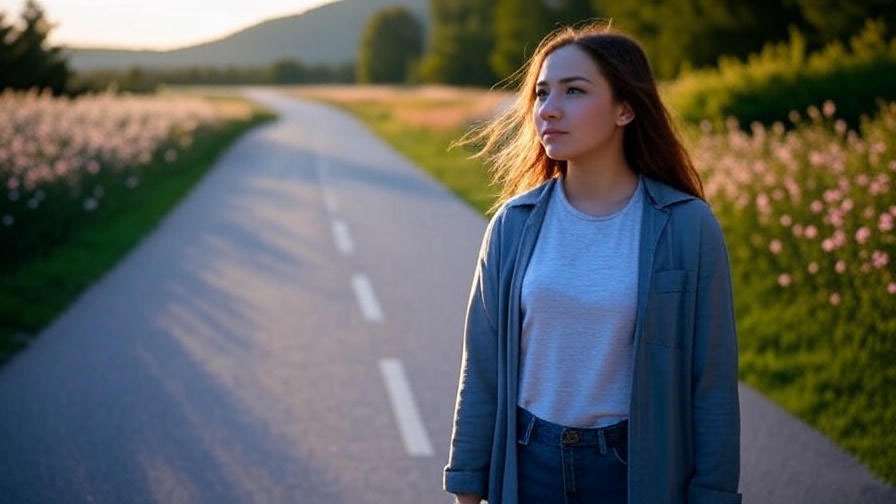 Young woman on road 