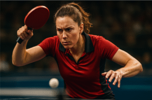 Monica’s competitive side: Ping pong match