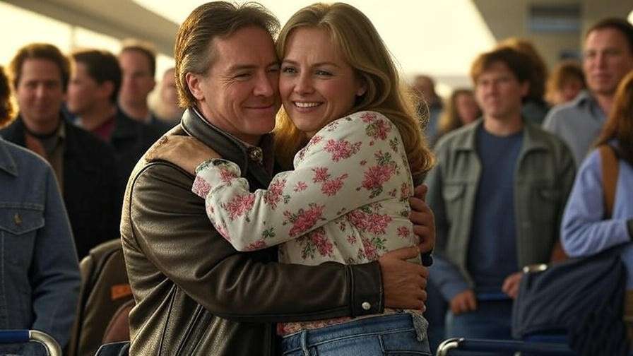 Ross and Rachel’s emotional airport reunion from Series 10 Friends, nostalgic 90s sitcom moment