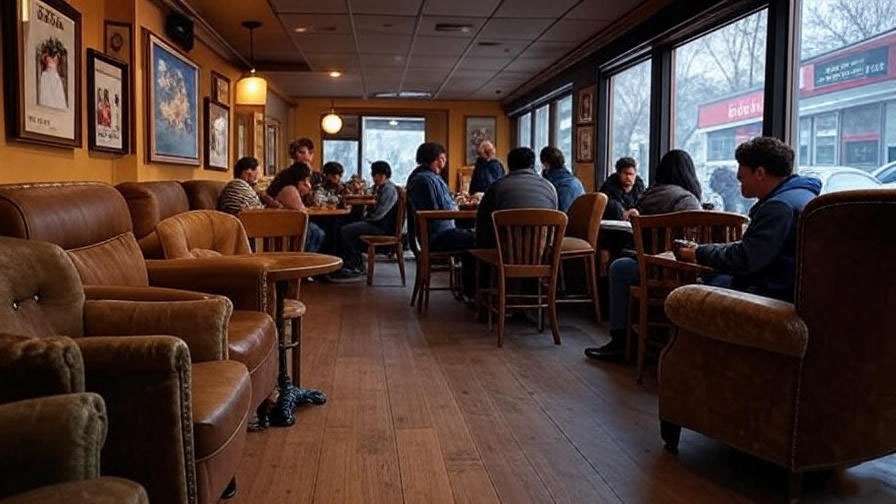 Timeline of Ross Geller’s life milestones in a 1990s Central Perk coffee shop