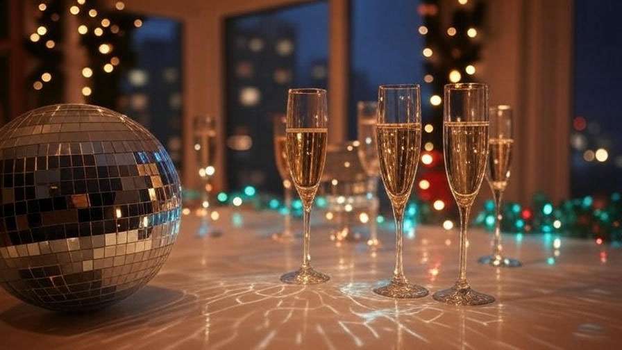 Hidden set design details in Friends New Year’s Eve episodes with symbolic holiday elements. 