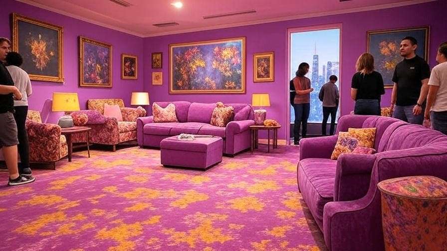 Recreated Monica’s apartment set from Friends at the immersive Friends Experience exhibit in NYC.