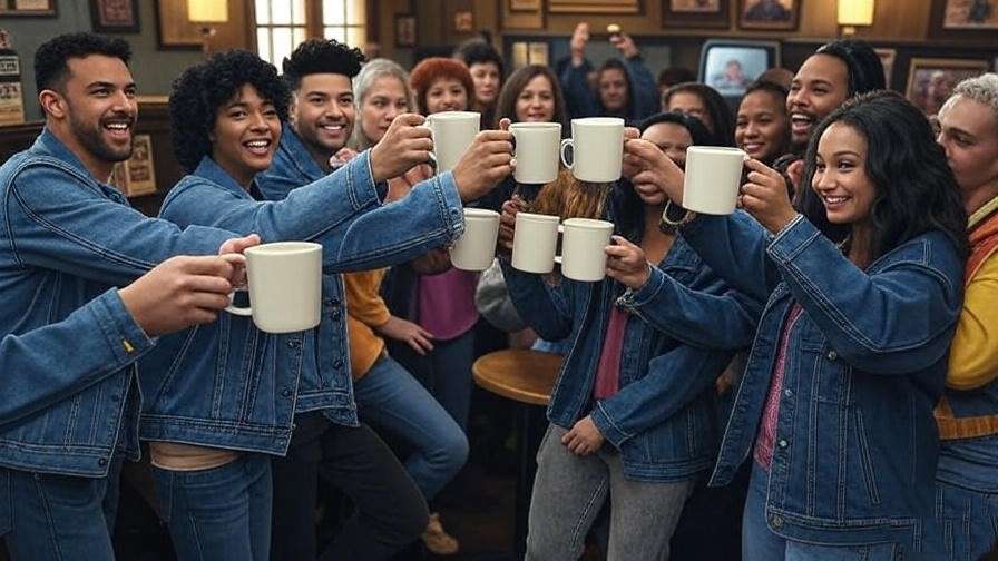 Friends cast toasting to their financial legacy in a nostalgic Central Perk celebration
