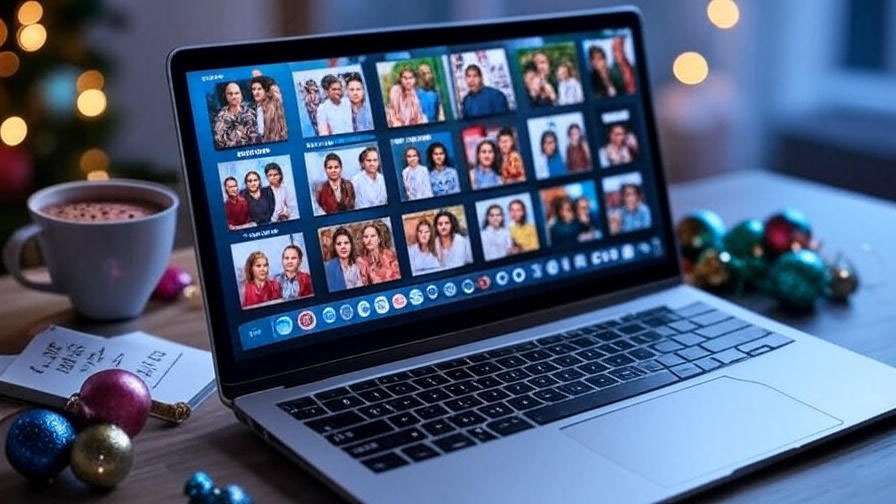 Laptop with holiday photos 