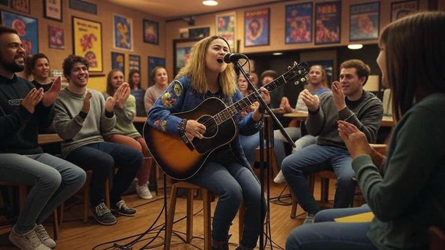 90s coffee shop with Phoebe performing Smelly Cat, a memorable Friends Season 2 musical moment. 