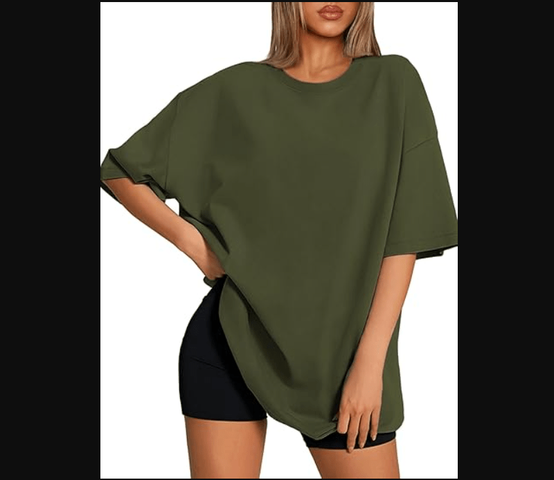 ATHMILE Womens Oversized T Shirts Loose Fit Crewneck Short Sleeve Tops Summer Casual Blouse 2025 Y2K Basic Tee Beach