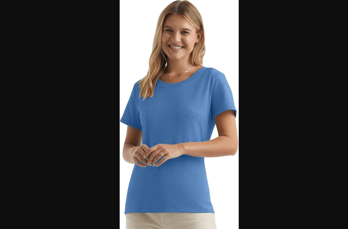 Hanes Perfect-T Crewneck T-Shirt, Lightweight Cotton Short Sleeve Tee for Women